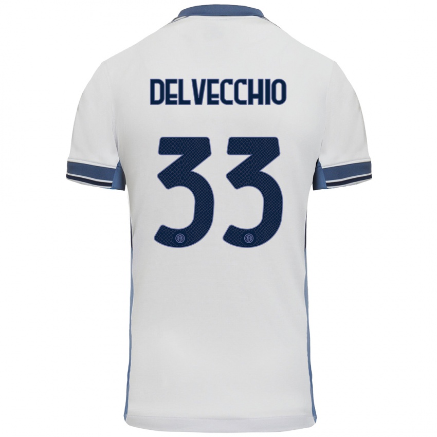 Kinder Gabriele Delvecchio #33 Weißgrau Auswärtstrikot Trikot 2024/25 T-Shirt