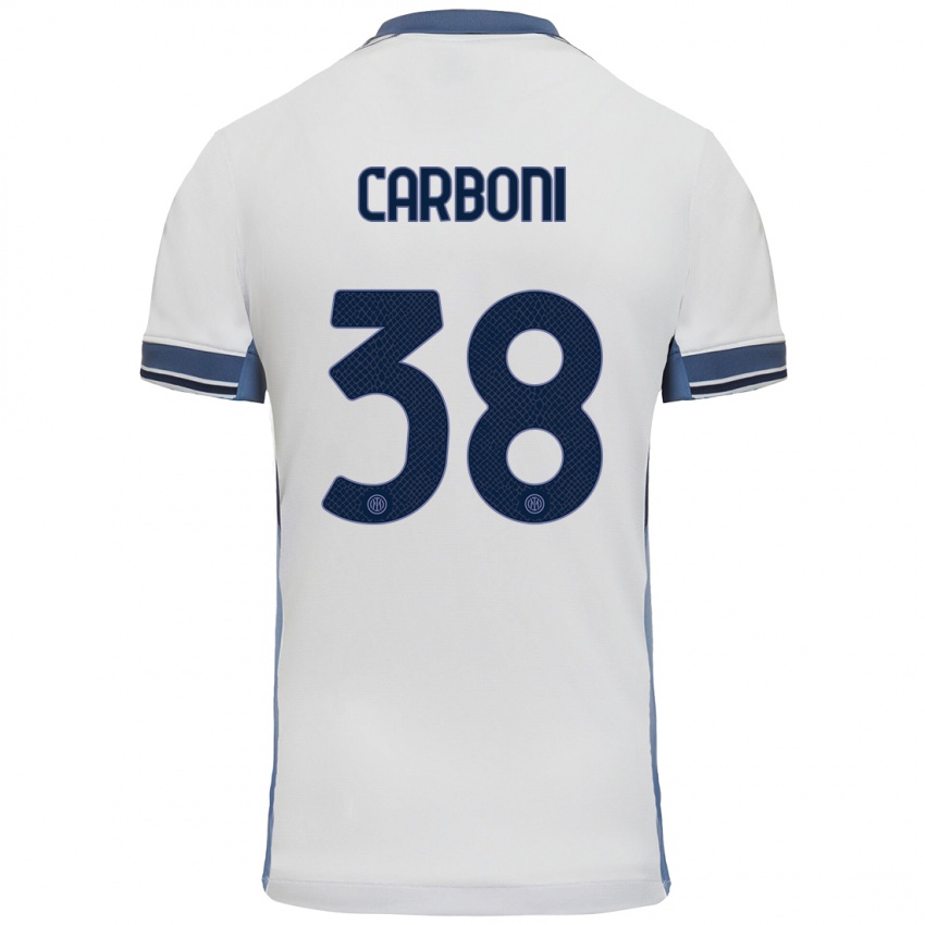 Kinder Valentin Carboni #38 Weißgrau Auswärtstrikot Trikot 2024/25 T-Shirt