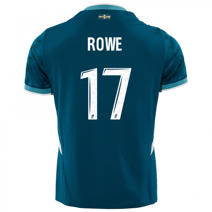 Kinder Jonathan Rowe #17 Türkisblau Auswärtstrikot Trikot 2024/25 T-Shirt