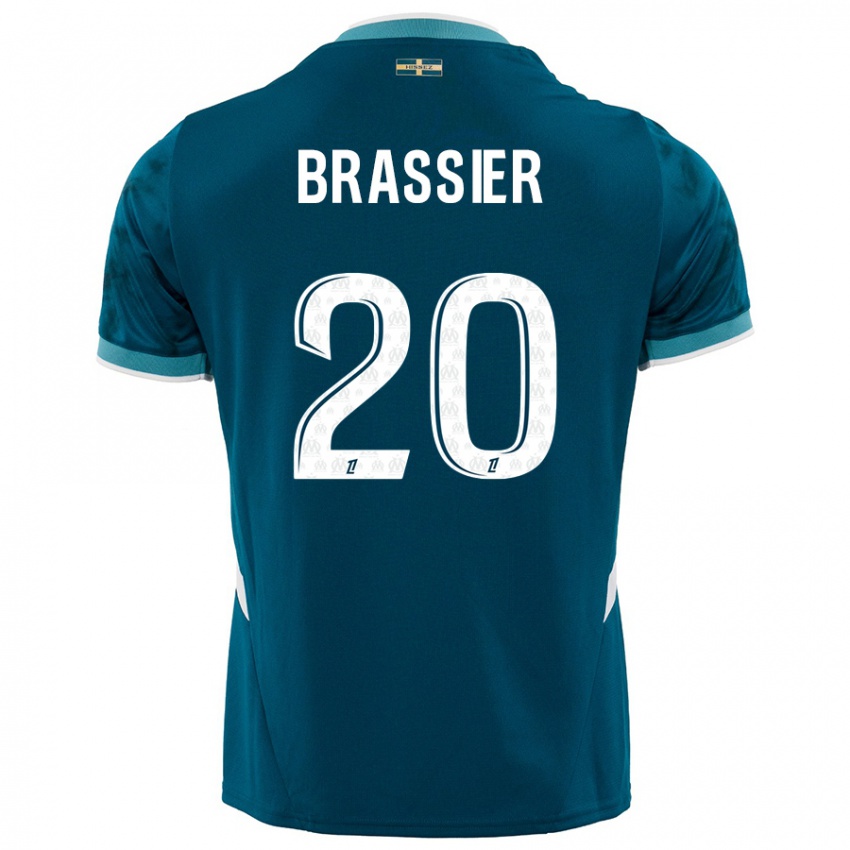 Kinder Lilian Brassier #20 Türkisblau Auswärtstrikot Trikot 2024/25 T-Shirt