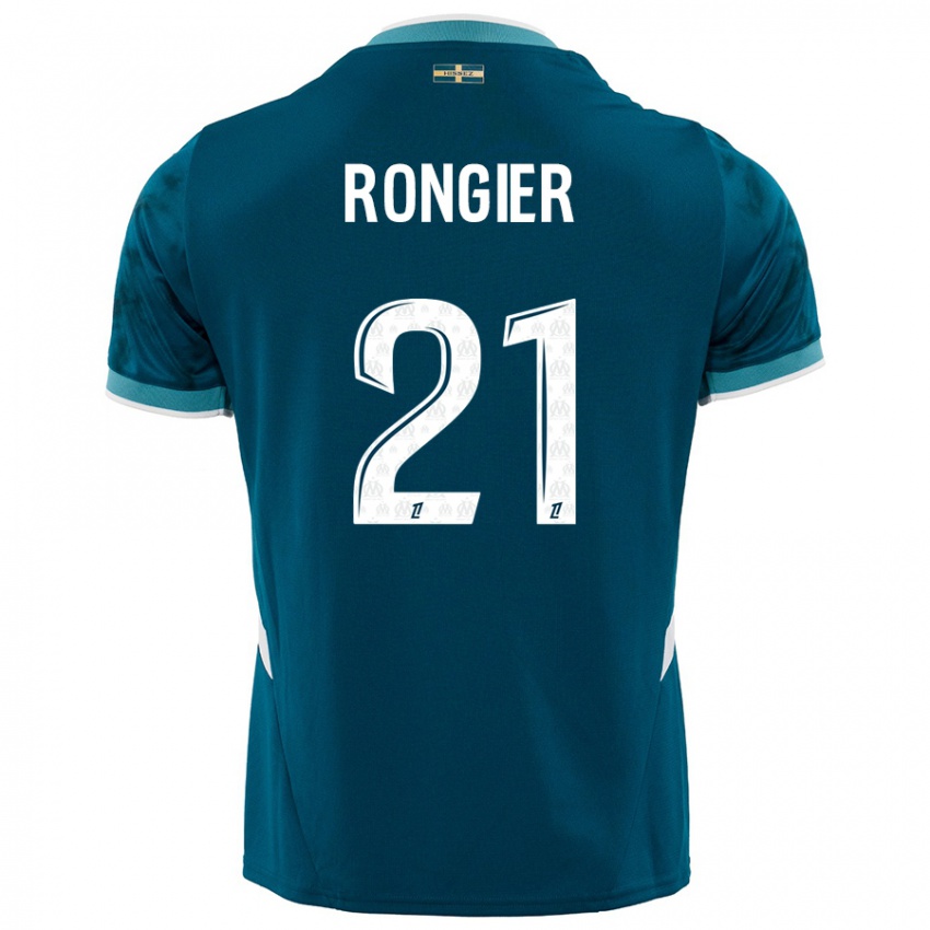 Kinder Valentin Rongier #21 Türkisblau Auswärtstrikot Trikot 2024/25 T-Shirt