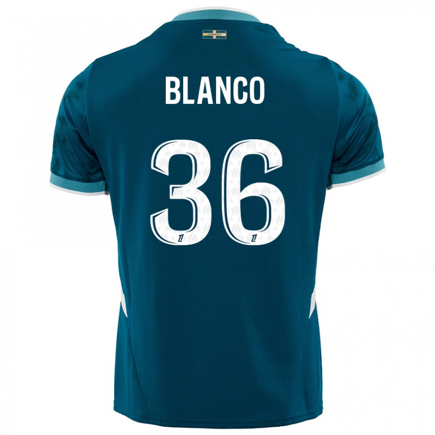 Kinder Ruben Blanco #36 Türkisblau Auswärtstrikot Trikot 2024/25 T-Shirt