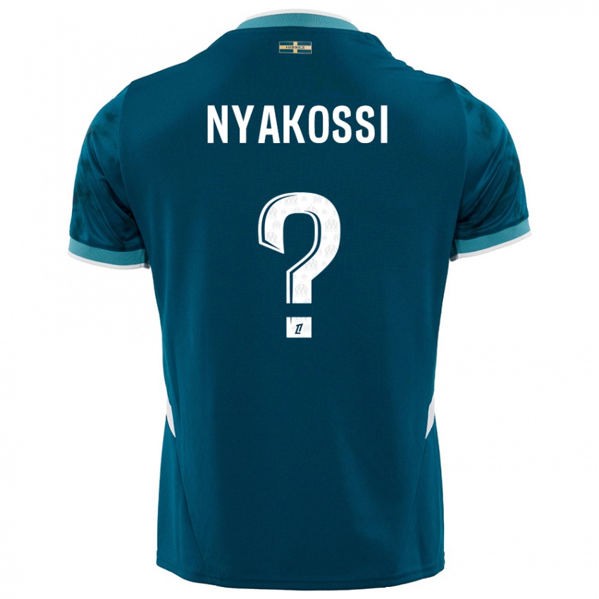 Kinder Roggerio Nyakossi #0 Türkisblau Auswärtstrikot Trikot 2024/25 T-Shirt