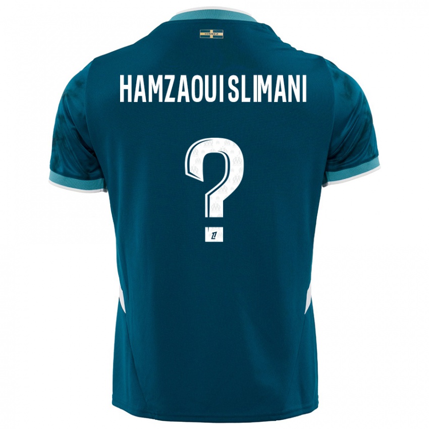 Kinder Hilan Hamzaoui Slimani #0 Türkisblau Auswärtstrikot Trikot 2024/25 T-Shirt