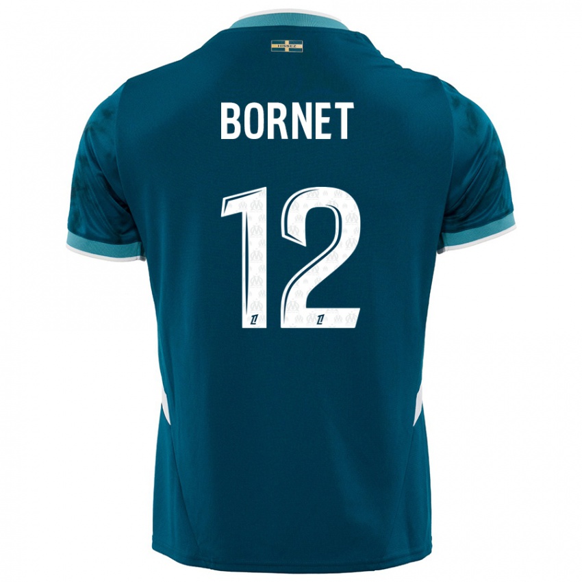 Kinder Camille Bornet #12 Türkisblau Auswärtstrikot Trikot 2024/25 T-Shirt