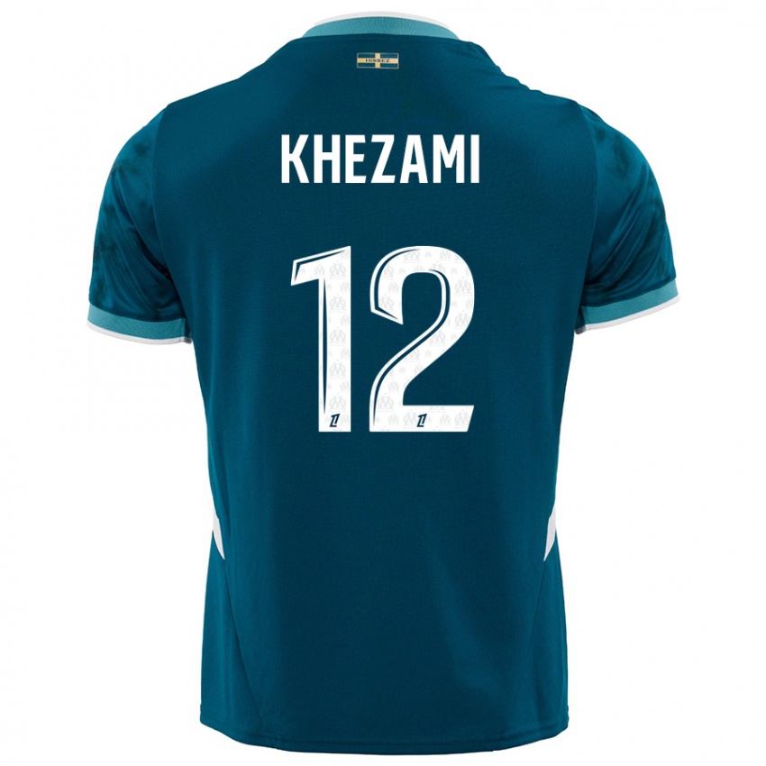 Kinder Roselène Khezami #12 Türkisblau Auswärtstrikot Trikot 2024/25 T-Shirt