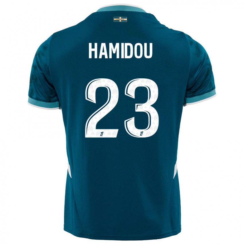 Kinder Jamila Hamidou #23 Türkisblau Auswärtstrikot Trikot 2024/25 T-Shirt