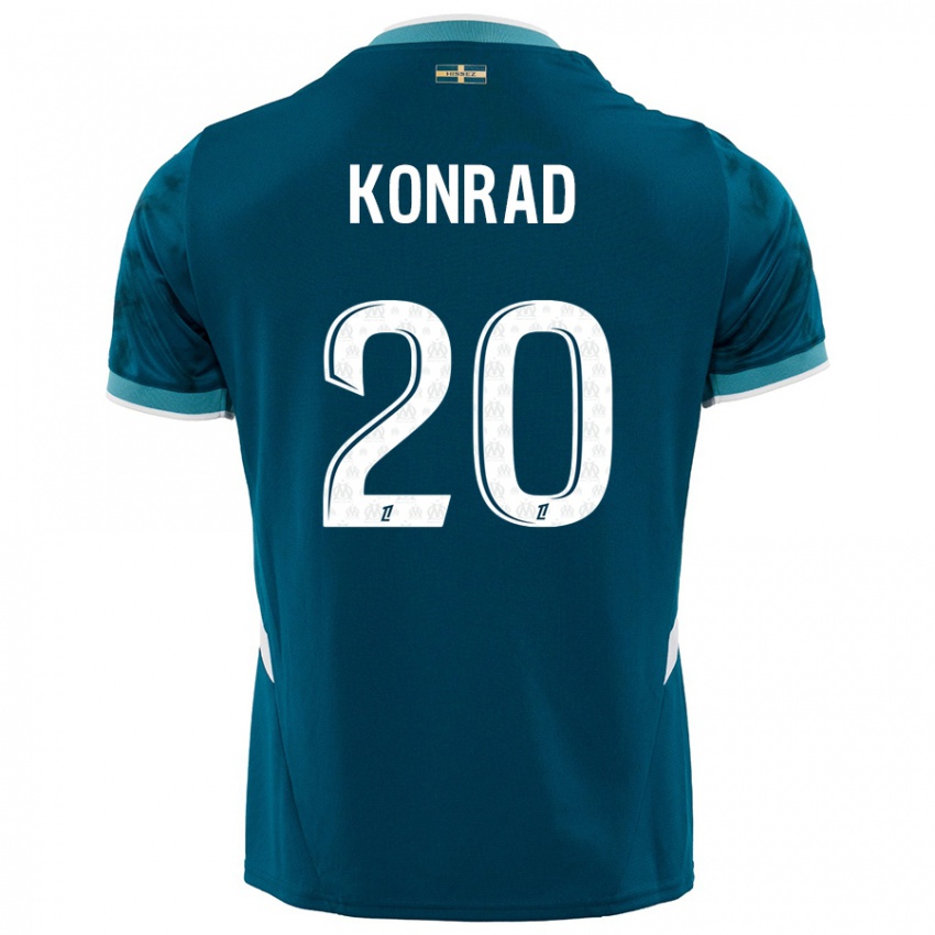 Kinder Konrad De La Fuente #20 Türkisblau Auswärtstrikot Trikot 2024/25 T-Shirt