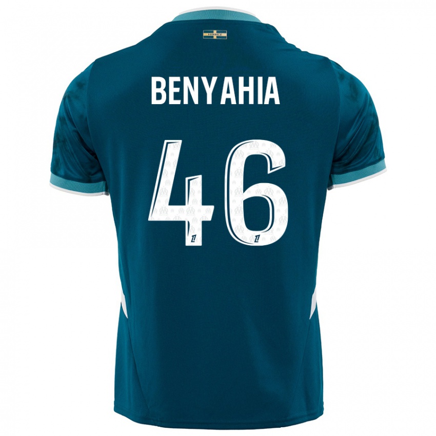 Kinder Aylan Benyahia-Tani #46 Türkisblau Auswärtstrikot Trikot 2024/25 T-Shirt