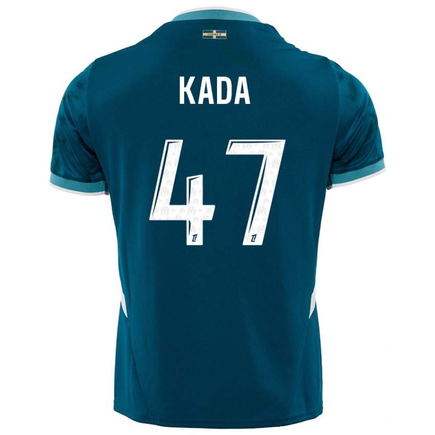 Kinder Joakim Kada #47 Türkisblau Auswärtstrikot Trikot 2024/25 T-Shirt