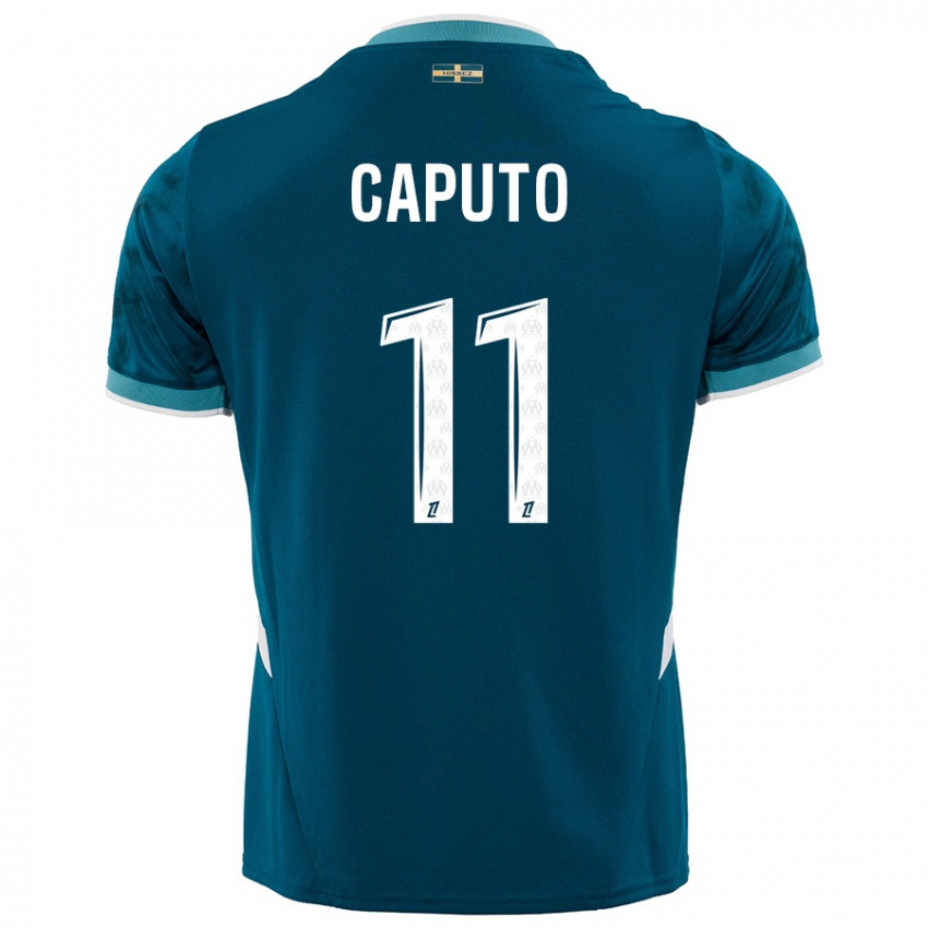 Kinder Cindy Caputo #11 Türkisblau Auswärtstrikot Trikot 2024/25 T-Shirt