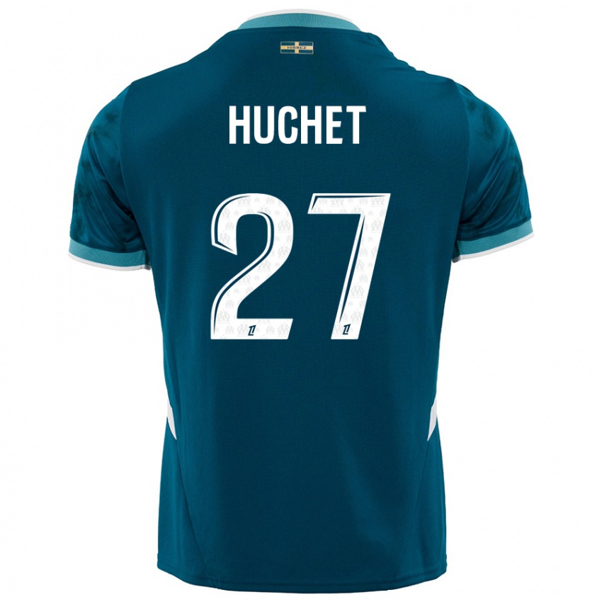 Kinder Sarah Huchet #27 Türkisblau Auswärtstrikot Trikot 2024/25 T-Shirt