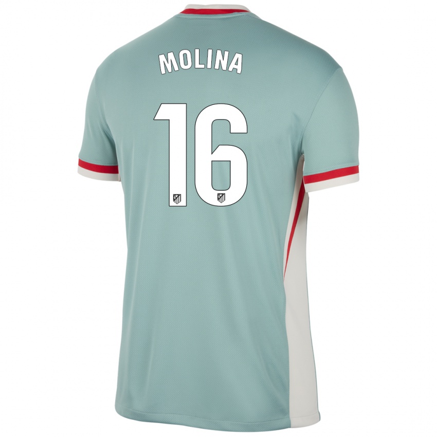 Kinder Nahuel Molina #16 Hellbeige Blau Auswärtstrikot Trikot 2024/25 T-Shirt