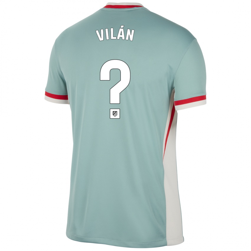 Kinder David Vilán #0 Hellbeige Blau Auswärtstrikot Trikot 2024/25 T-Shirt