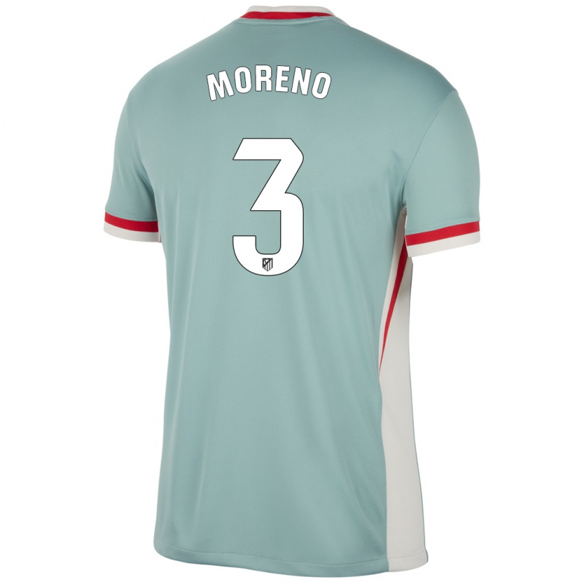 Kinder Marco Moreno #3 Hellbeige Blau Auswärtstrikot Trikot 2024/25 T-Shirt