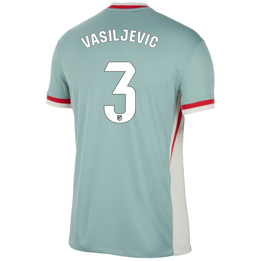 Kinder Ivan Vasiljevic #3 Hellbeige Blau Auswärtstrikot Trikot 2024/25 T-Shirt