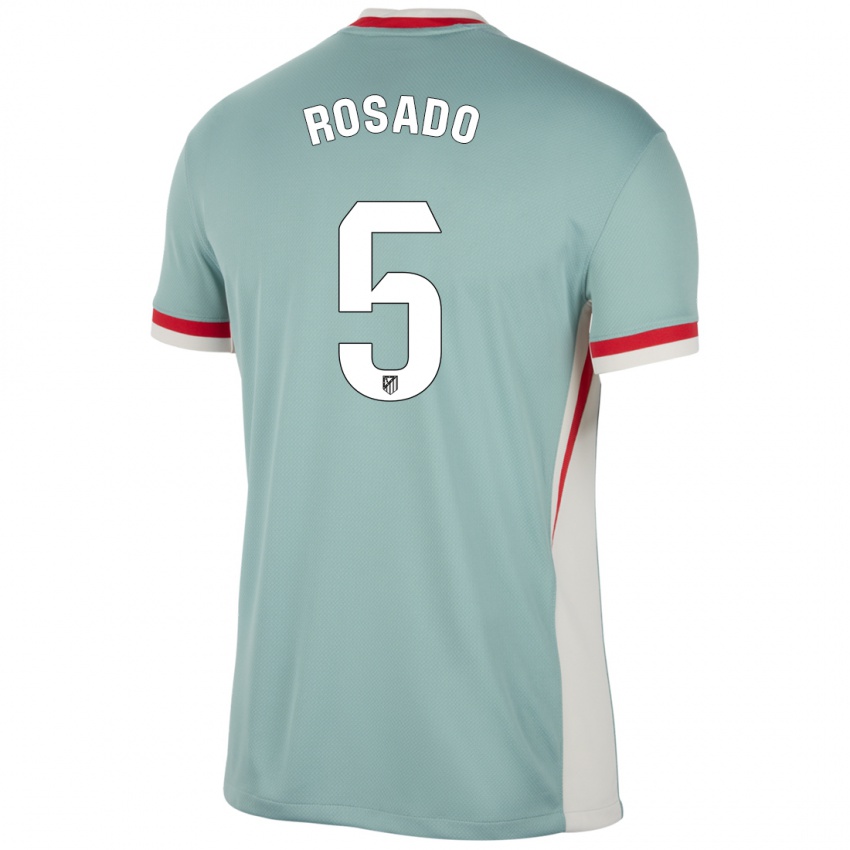 Kinder Diego Rosado #5 Hellbeige Blau Auswärtstrikot Trikot 2024/25 T-Shirt