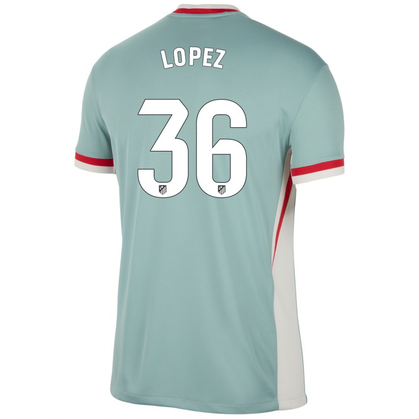 Kinder David Lopez #36 Hellbeige Blau Auswärtstrikot Trikot 2024/25 T-Shirt