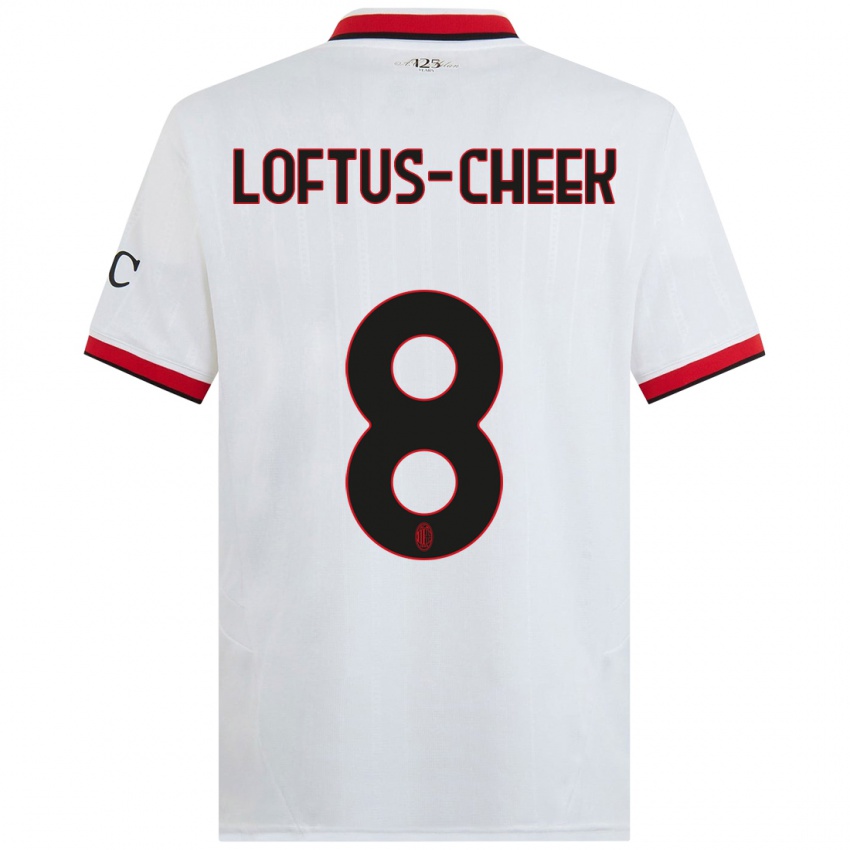 Kinder Ruben Loftus-Cheek #8 Weiß Schwarz Rot Auswärtstrikot Trikot 2024/25 T-Shirt