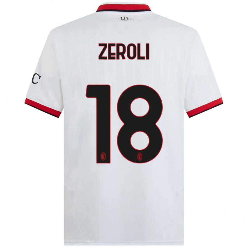 Kinder Kevin Zeroli #18 Weiß Schwarz Rot Auswärtstrikot Trikot 2024/25 T-Shirt