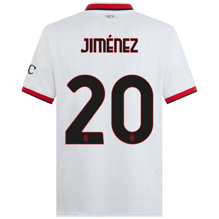 Kinder Álex Jiménez #20 Weiß Schwarz Rot Auswärtstrikot Trikot 2024/25 T-Shirt