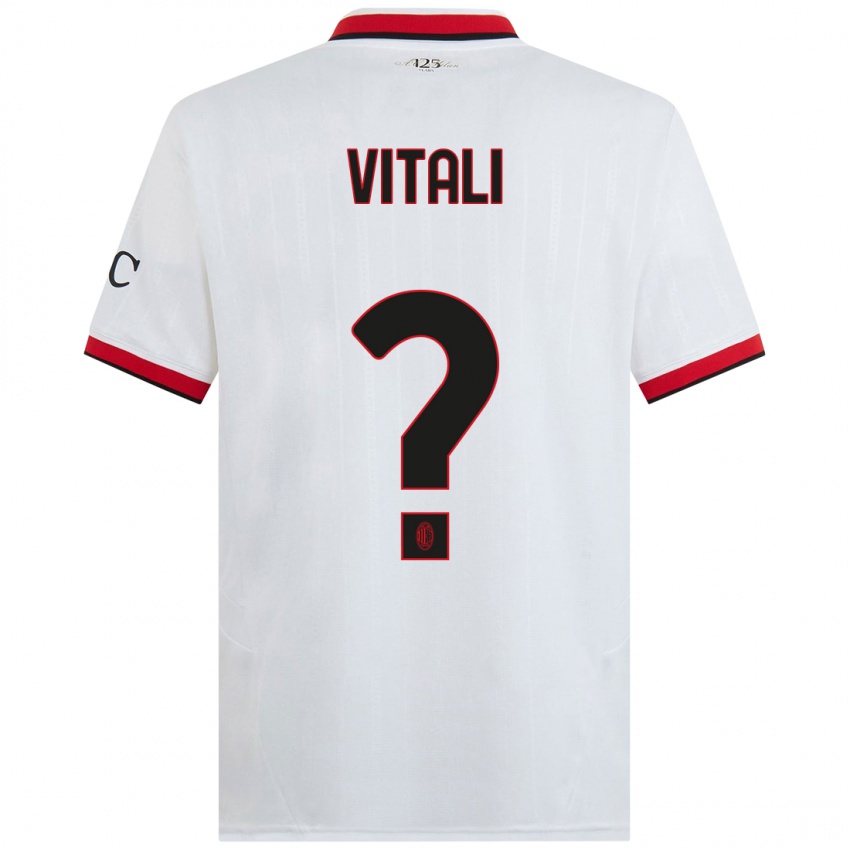 Kinder Michael Vitali #0 Weiß Schwarz Rot Auswärtstrikot Trikot 2024/25 T-Shirt