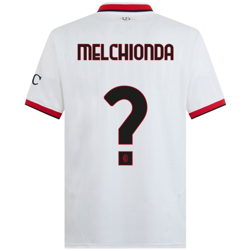 Kinder Marco Melchionda #0 Weiß Schwarz Rot Auswärtstrikot Trikot 2024/25 T-Shirt