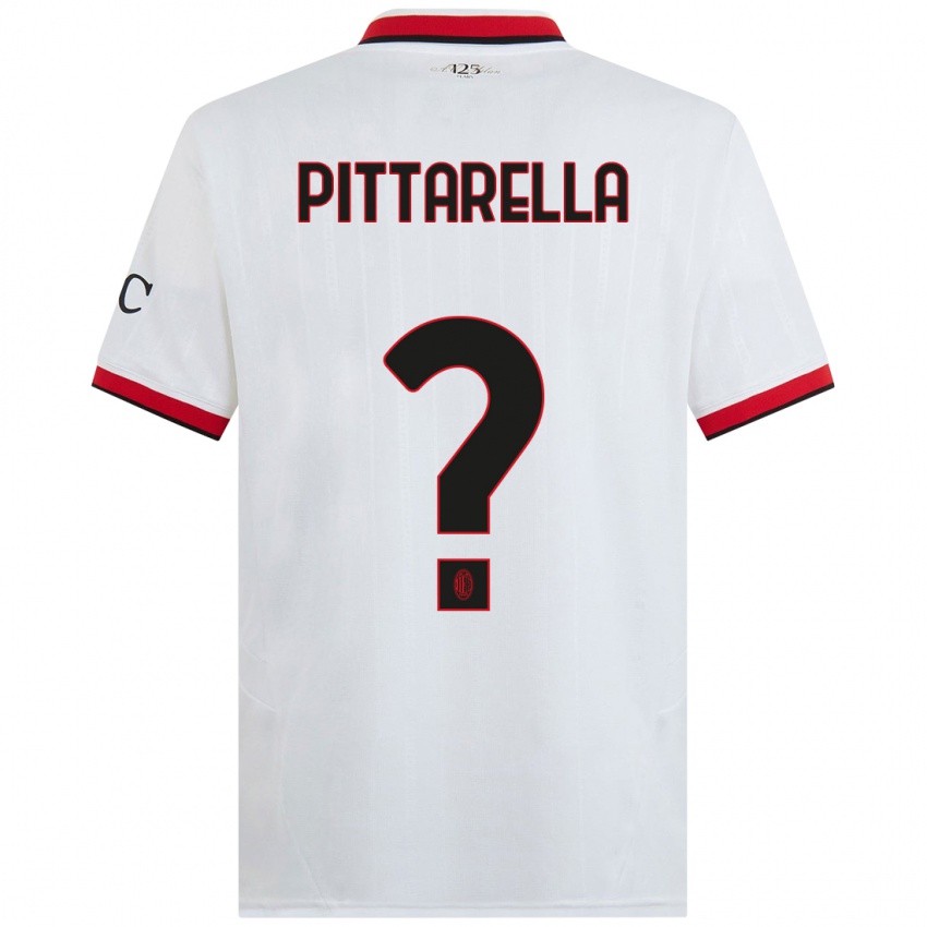 Kinder Matteo Pittarella #0 Weiß Schwarz Rot Auswärtstrikot Trikot 2024/25 T-Shirt