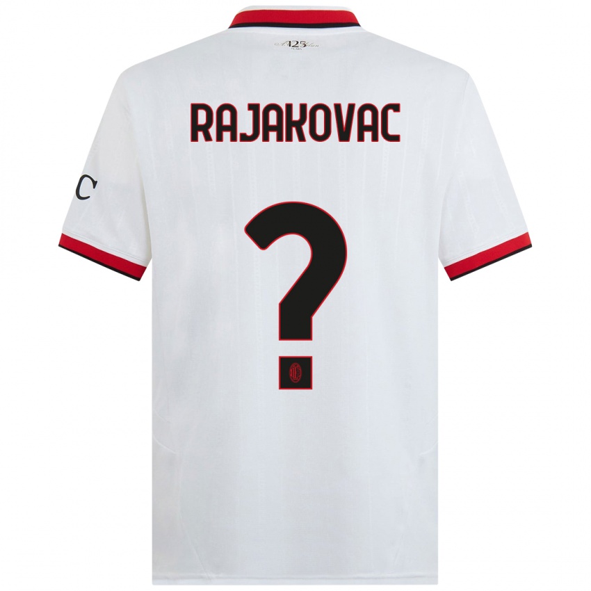 Kinder Mihajlo Rajakovac #0 Weiß Schwarz Rot Auswärtstrikot Trikot 2024/25 T-Shirt