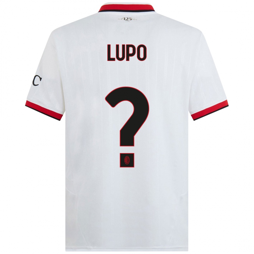 Kinder Simone Lupo #0 Weiß Schwarz Rot Auswärtstrikot Trikot 2024/25 T-Shirt