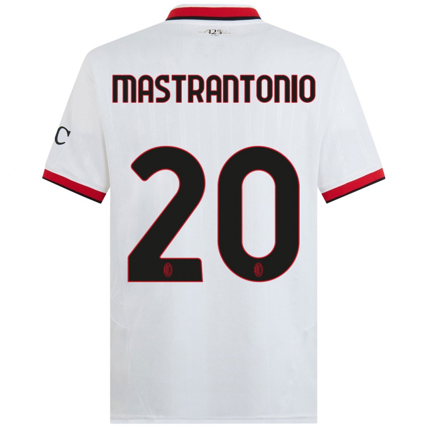 Kinder Davide Mastrantonio #20 Weiß Schwarz Rot Auswärtstrikot Trikot 2024/25 T-Shirt