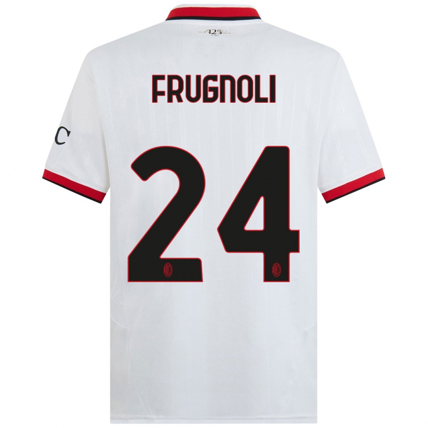 Kinder Leonardo Frugnoli #24 Weiß Schwarz Rot Auswärtstrikot Trikot 2024/25 T-Shirt