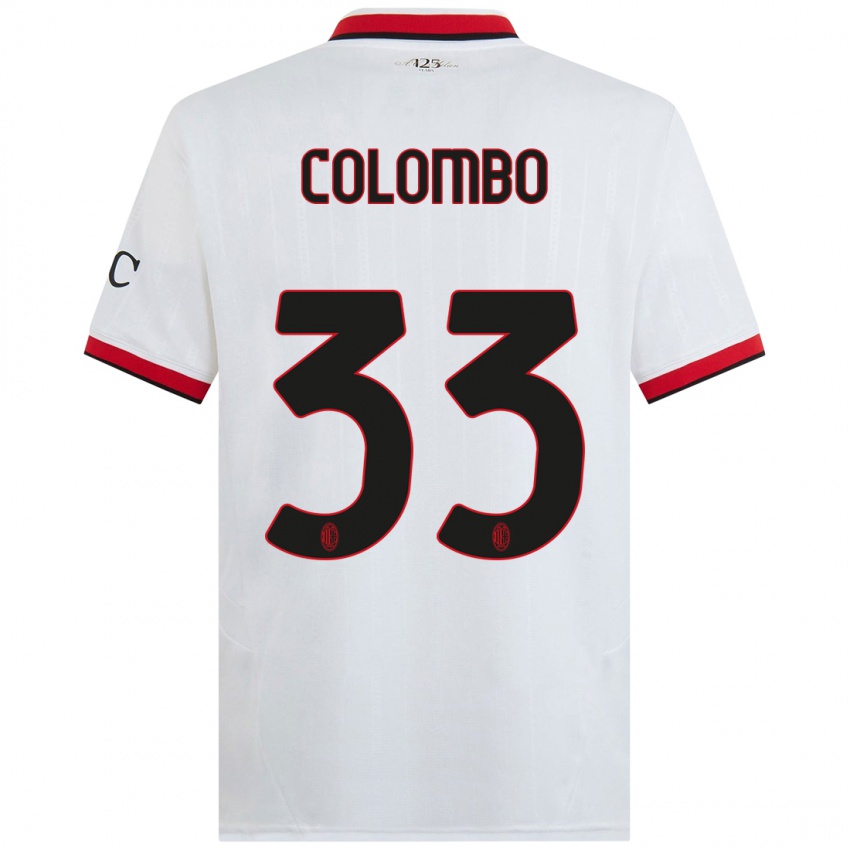 Kinder Federico Colombo #33 Weiß Schwarz Rot Auswärtstrikot Trikot 2024/25 T-Shirt