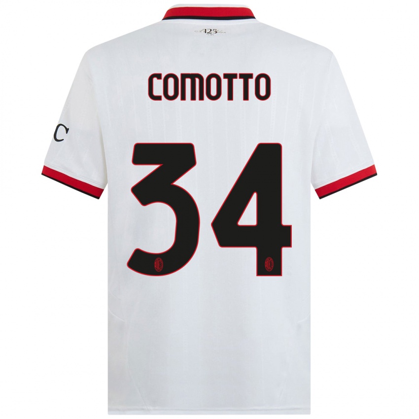 Kinder Christian Comotto #34 Weiß Schwarz Rot Auswärtstrikot Trikot 2024/25 T-Shirt