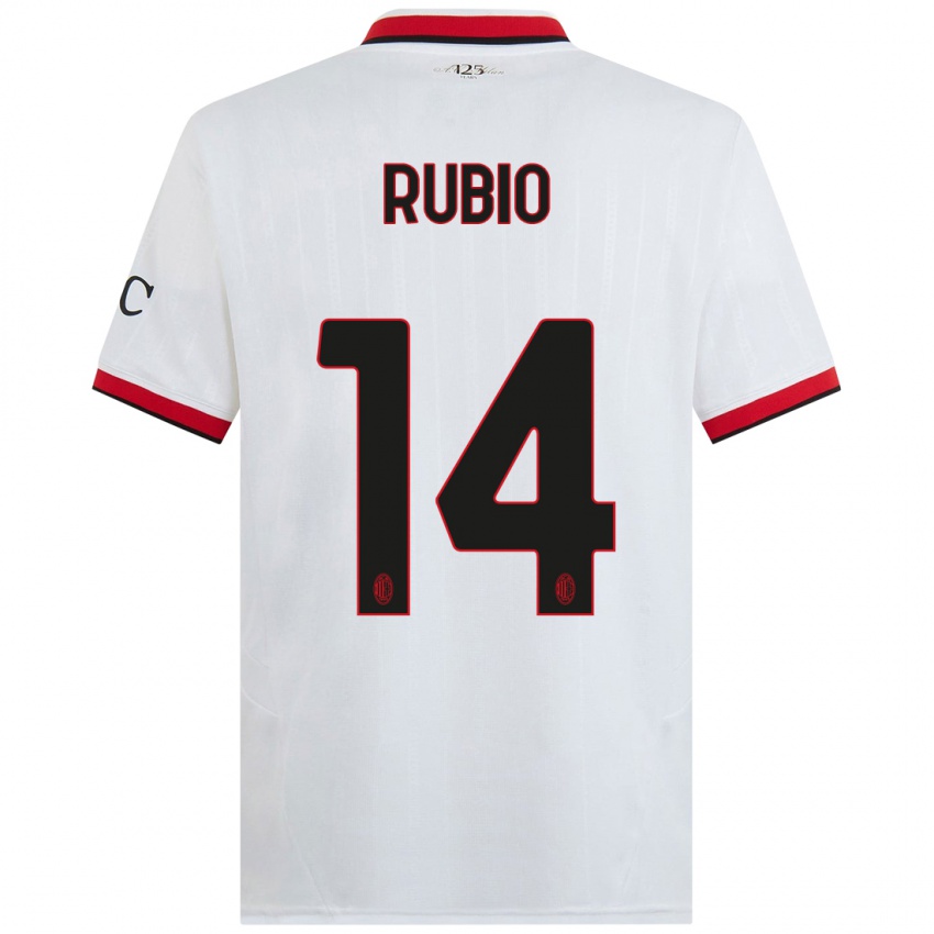 Kinder Silvia Rubio #14 Weiß Schwarz Rot Auswärtstrikot Trikot 2024/25 T-Shirt