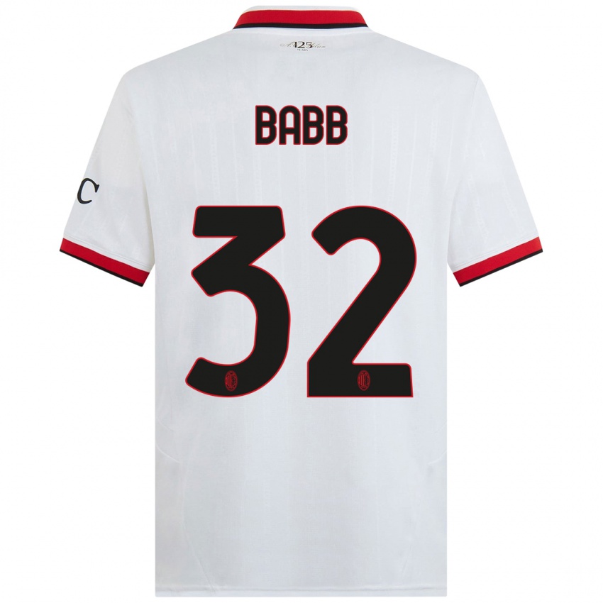 Kinder Selena Delia Babb #32 Weiß Schwarz Rot Auswärtstrikot Trikot 2024/25 T-Shirt