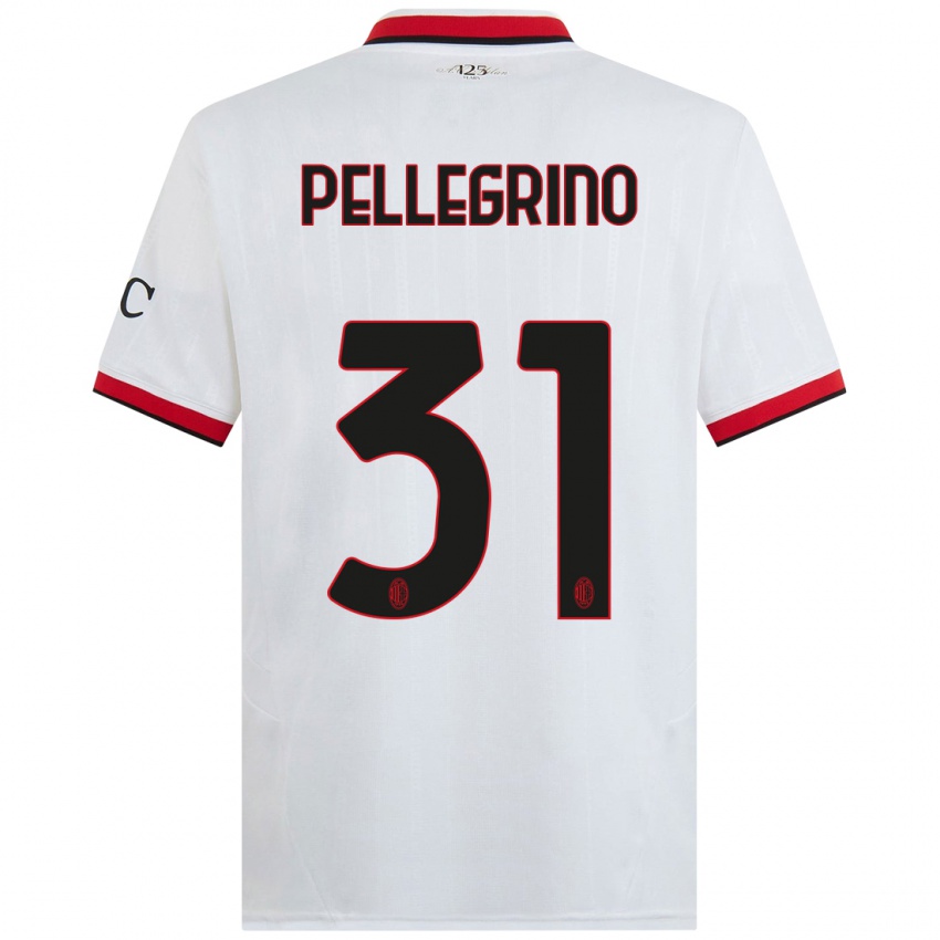 Kinder Marco Pellegrino #31 Weiß Schwarz Rot Auswärtstrikot Trikot 2024/25 T-Shirt