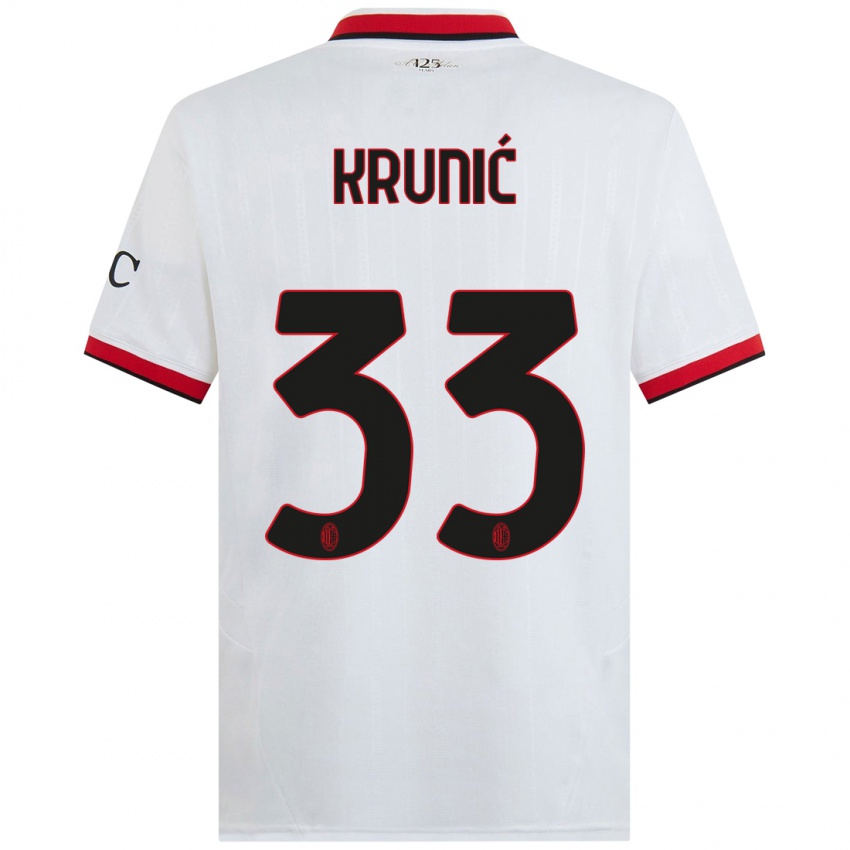 Kinder Rade Krunic #33 Weiß Schwarz Rot Auswärtstrikot Trikot 2024/25 T-Shirt