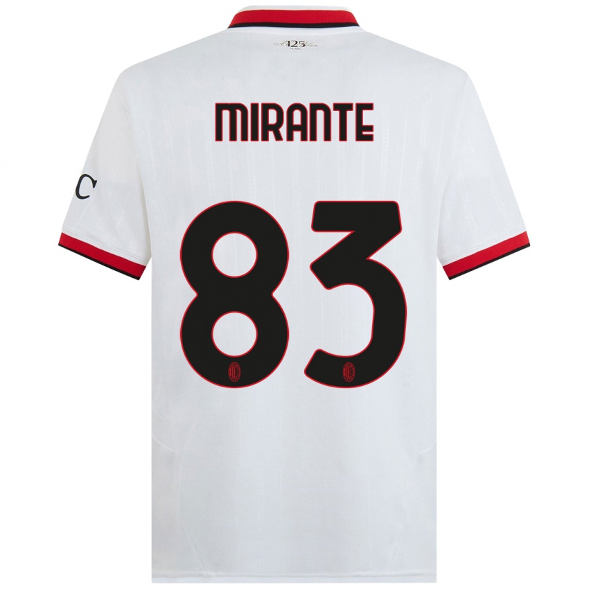 Kinder Antonio Mirante #83 Weiß Schwarz Rot Auswärtstrikot Trikot 2024/25 T-Shirt