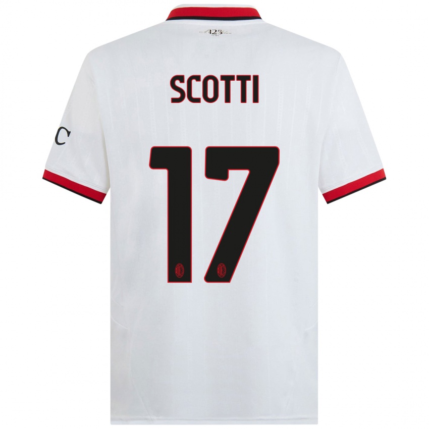 Kinder Filippo Scotti #17 Weiß Schwarz Rot Auswärtstrikot Trikot 2024/25 T-Shirt