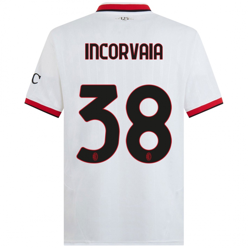 Kinder Giovanni Incorvaia #38 Weiß Schwarz Rot Auswärtstrikot Trikot 2024/25 T-Shirt