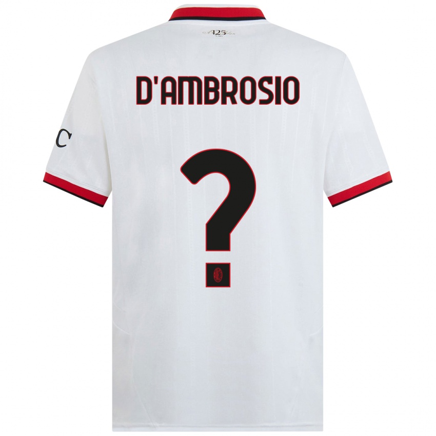 Kinder Antonio D'ambrosio #0 Weiß Schwarz Rot Auswärtstrikot Trikot 2024/25 T-Shirt