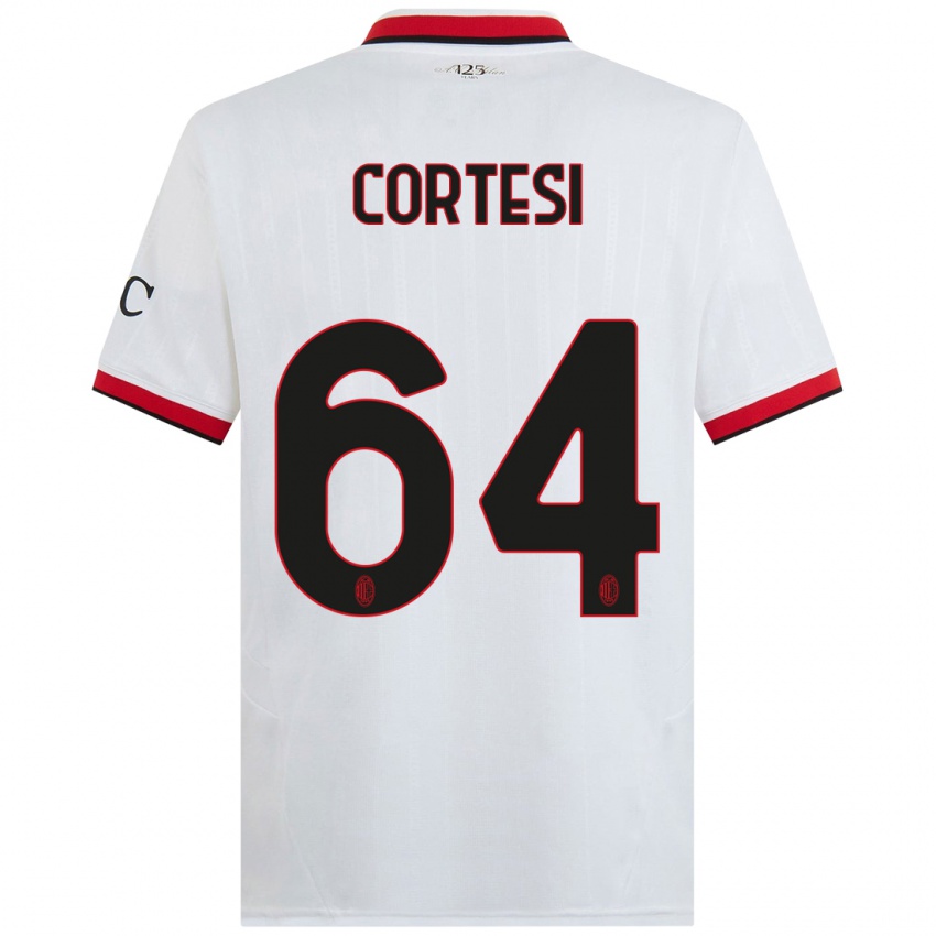 Kinder Selena Cortesi #64 Weiß Schwarz Rot Auswärtstrikot Trikot 2024/25 T-Shirt