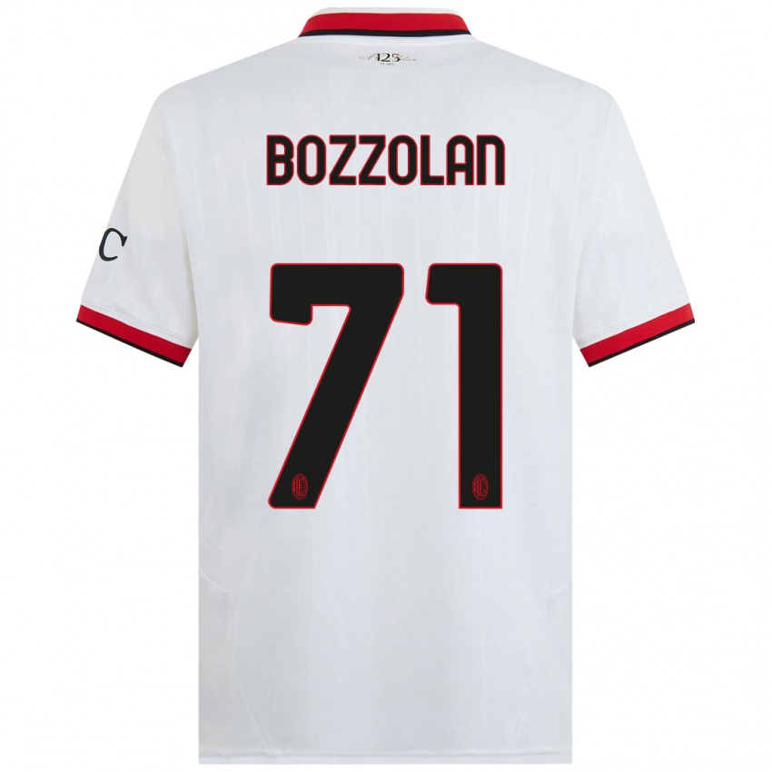 Kinder Andrea Bozzolan #71 Weiß Schwarz Rot Auswärtstrikot Trikot 2024/25 T-Shirt