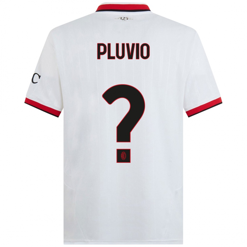 Kinder Nicholas Pluvio #0 Weiß Schwarz Rot Auswärtstrikot Trikot 2024/25 T-Shirt