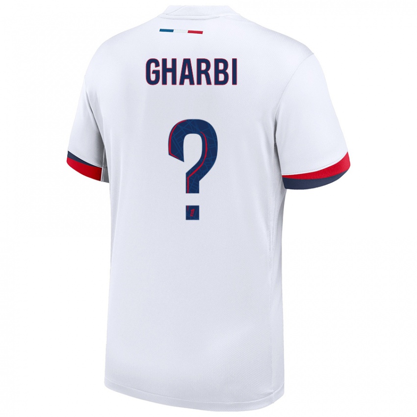 Kinder Ismael Gharbi #0 Weiß Blau Rot Auswärtstrikot Trikot 2024/25 T-Shirt