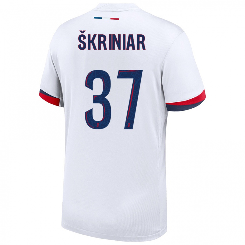 Kinder Milan Skriniar #37 Weiß Blau Rot Auswärtstrikot Trikot 2024/25 T-Shirt