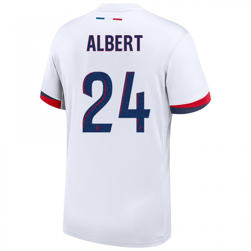 Kinder Korbin Albert #24 Weiß Blau Rot Auswärtstrikot Trikot 2024/25 T-Shirt