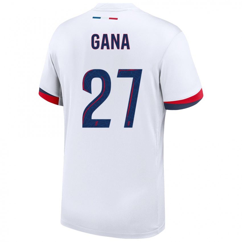 Kinder Idrissa Gana Gueye #27 Weiß Blau Rot Auswärtstrikot Trikot 2024/25 T-Shirt