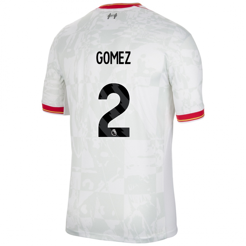 Kinder Joe Gomez #2 Weiß Rot Schwarz Ausweichtrikot Trikot 2024/25 T-Shirt